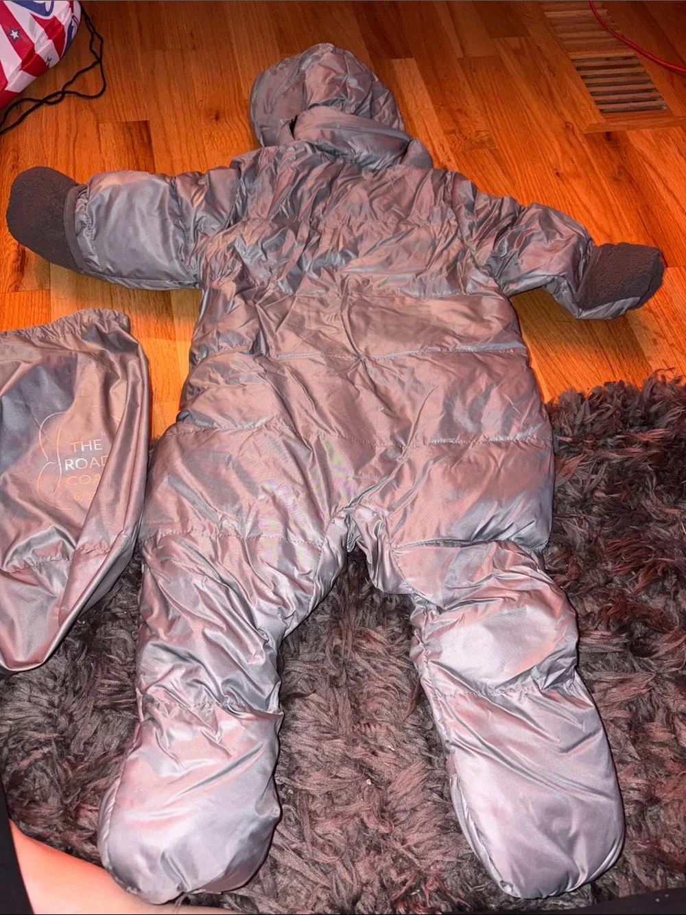 Gray Infant One Suit Road Coat with Hood - 6-12 months